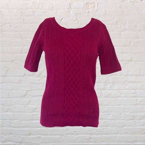 Banana Republic Cable Knit short sleeve top - Picture 1 of 3